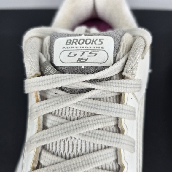 Brooks Shoes Women's 8 Adrenaline GTS 18 Running White Gray - Picture 5 of 8